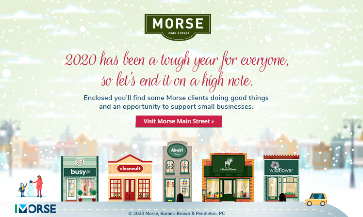 Morse Holiday Greetings E-Card
Clients doing good and giving back